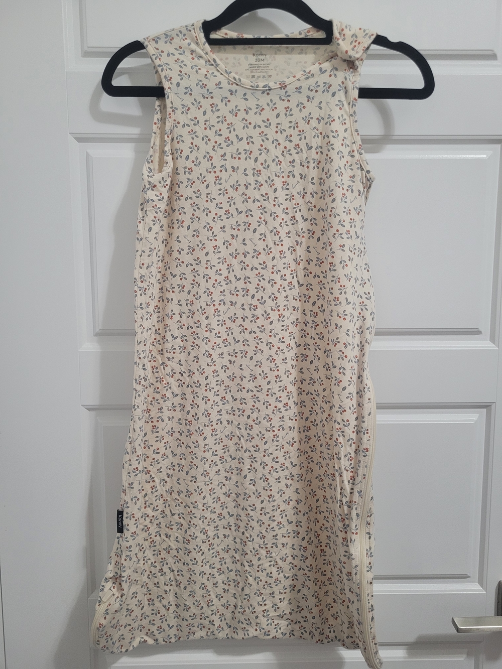 Cream Floral Sleeveless Sleep Sack for Kids - Cozy Nightwear